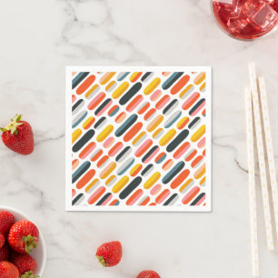 Mid Century Retro Geometric Abstract Pattern Napkin