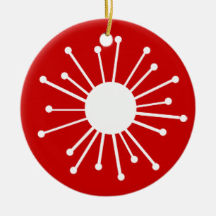 Mid Century Retro Starburst Ceramic Ornament