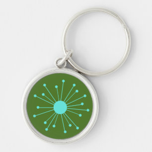 Mid Century Retro Starburst Key Ring
