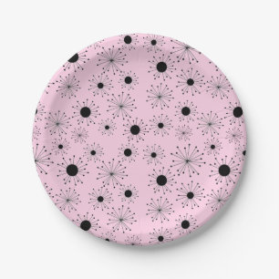 Mid Century Retro Starburst Paper Plate