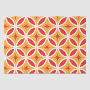 Mid Century Retro Starbursts on Geometric Circles  Tissue Paper