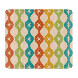 Mid Century Retro Starbursts on ogee pattern     Cutting Board