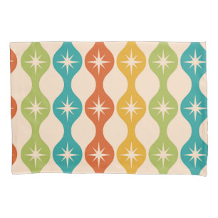 Mid Century Retro Starbursts on ogee pattern     Pillowcase