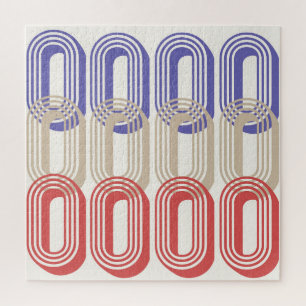 Mid Century Retro Style Pattern Print Jigsaw Puzzle