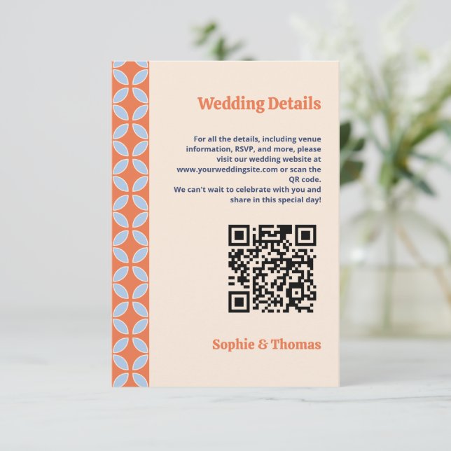 Mid Century Retro Wedding Enclosure Card (Standing Front)