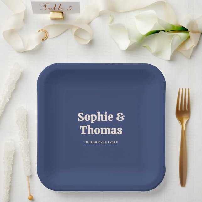 Mid Century Retro Wedding Paper Plate (Wedding)
