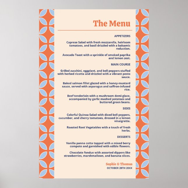 Mid Century Retro Wedding Poster (Front)