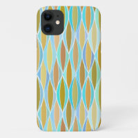 Mid-Century Ribbon Print - blues and neutrals