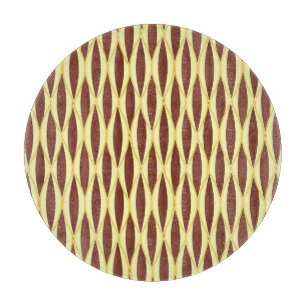Mid-Century Ribbon Print - brown and gold Cutting Board