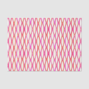 Mid-Century Ribbon Print - coral and pink Tissue Paper