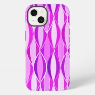 Mid-Century Ribbon Print - orchid and violet iPhone Case