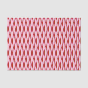 Mid-Century Ribbon Print - pink and burgundy Tissue Paper