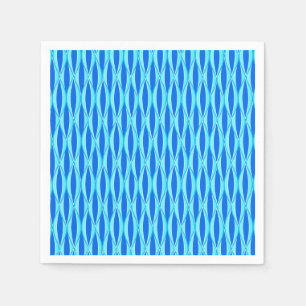 Mid-Century Ribbon Print - shades of blue Napkin