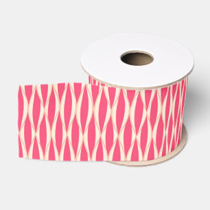 Mid-Century Ribbon Print - shades of coral Grosgrain Ribbon