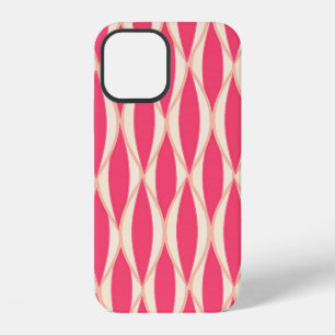 Mid-Century Ribbon Print - shades of coral iPhone Case