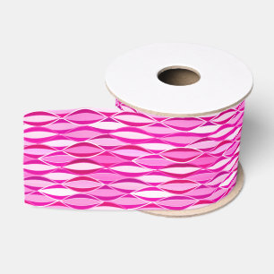 Mid-Century Ribbon Print - shades of fuchsia pink Grosgrain Ribbon