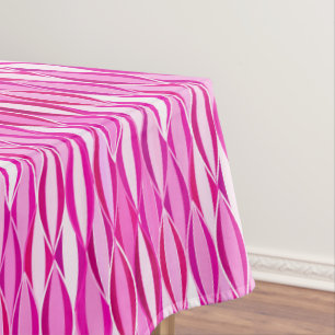 Mid-Century Ribbon Print - shades of fuchsia pink Tablecloth