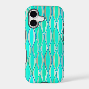 Mid-Century Ribbon Print - shades of turquoise