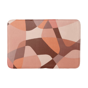 Mid Century Rock Layers Salmon Pink Bath Mat
