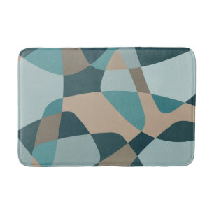 Mid Century Rock Layers Teal Bath Mat