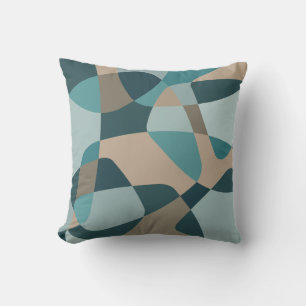 Mid Century Rock Layers Teal Cushion