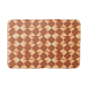 Mid-Century Satin Diamonds - copper and brown Bath Mat