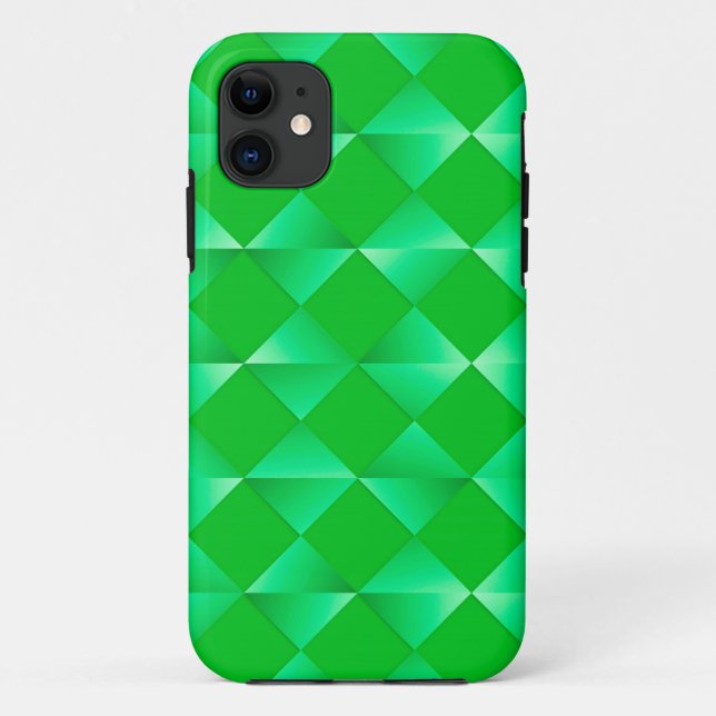 Mid-Century Satin Diamonds - emerald green Case-Mate iPhone Case (Back)