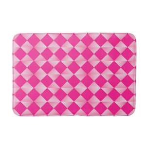 Mid-Century Satin Diamonds - fuchsia pink Bath Mat