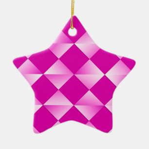 Mid-Century Satin Diamonds - orchid & magenta Ceramic Ornament