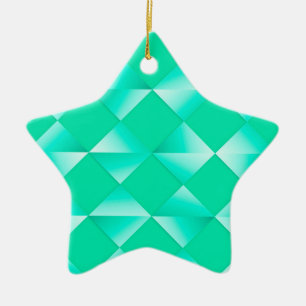 Mid-Century Satin Diamonds - robin's egg blue Ceramic Ornament