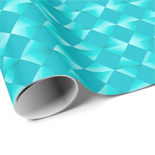 Mid-Century Satin Diamonds - turquoise & aqua Wrapping Paper