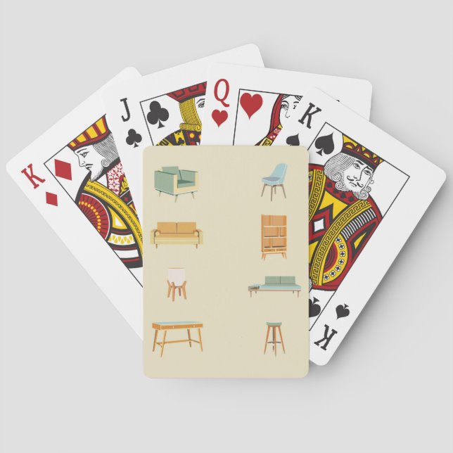 Mid-Century Shuffle: Retro Modern Playing Cards (Back)