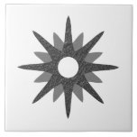 Mid-Century Single Silver Starburst | Large Ceramic Tile<br><div class="desc">Mid-century modern inspired design featuring a single vintage retro silver starburst on a white background. Simple, clean modern design. Create your own custom tile by uploading a new image, or use the "message" button to contact the designer for help. To create your own design: 1. Select personalise this template. 2....</div>