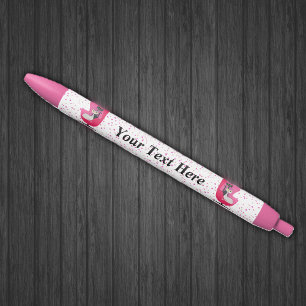 Mid Century Sophisticated Cats in Chair Pink Dots Blue Ink Pen