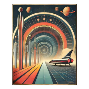 Mid Century Space Age Art Wormhole Port Photo Print