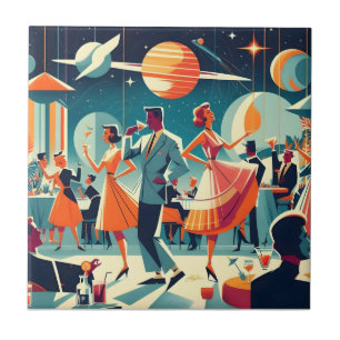Mid Century Space Age Cocktail Party Ceramic Tile