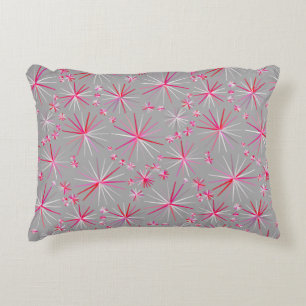 Mid Century Sputnik pattern, Grey and Fuchsia Decorative Cushion