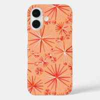 Mid Century Sputnik pattern, Shades of Coral