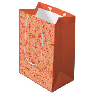 Mid Century Sputnik pattern, Shades of Coral Medium Gift Bag