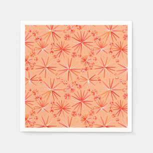 Mid Century Sputnik pattern, Shades of Coral Napkin
