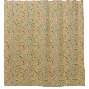 Mid Century Sputnik pattern, Taupe Tan Shower Curtain