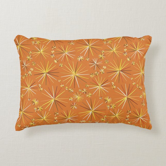Mid Century Sputnik pattern, Terracotta Decorative Cushion (Front)