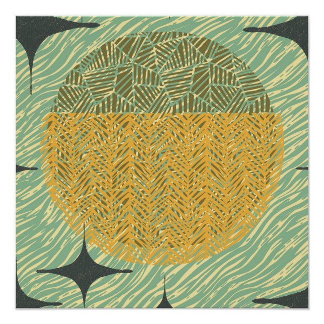 Mid Century Starburst Geometric Design Poster (Front)