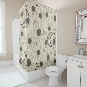 Mid-Century  Starburst Pattern Shower Curtain