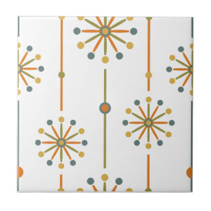 Mid Century Starburst Stripe Custom Colours SVG Ceramic Tile