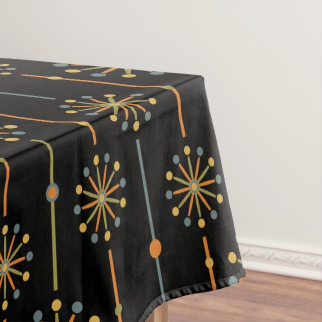 Mid Century Starburst Stripe Custom Colours SVG Tablecloth (In Situ)