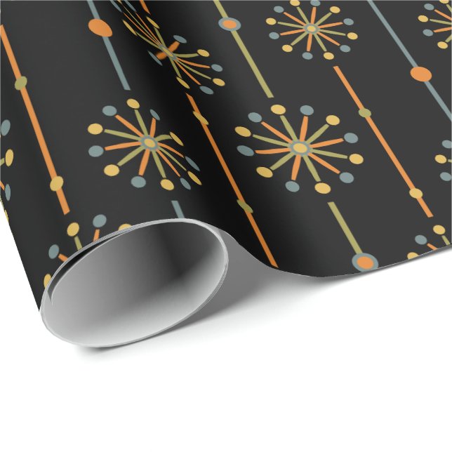 Mid Century Starburst Stripe Custom Colours SVG Wrapping Paper (Roll Corner)
