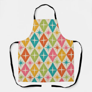 Mid Century Starbursts on Colourful Retro Diamonds Apron