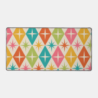 Mid Century Starbursts on Colourful Retro Diamonds
