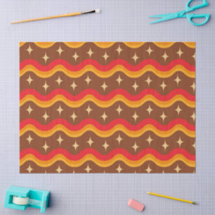 Mid Century Starbursts on Groovy funky waves Tissue Paper